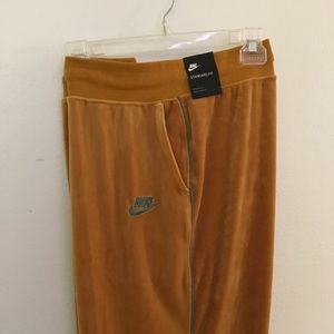 Retro Inspired Gold Velvet Nike joggers